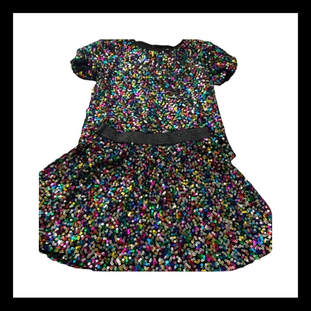 NWOT 365 Kids Sequencing Top With Sequence Matching Skirt Girls Size 8!!